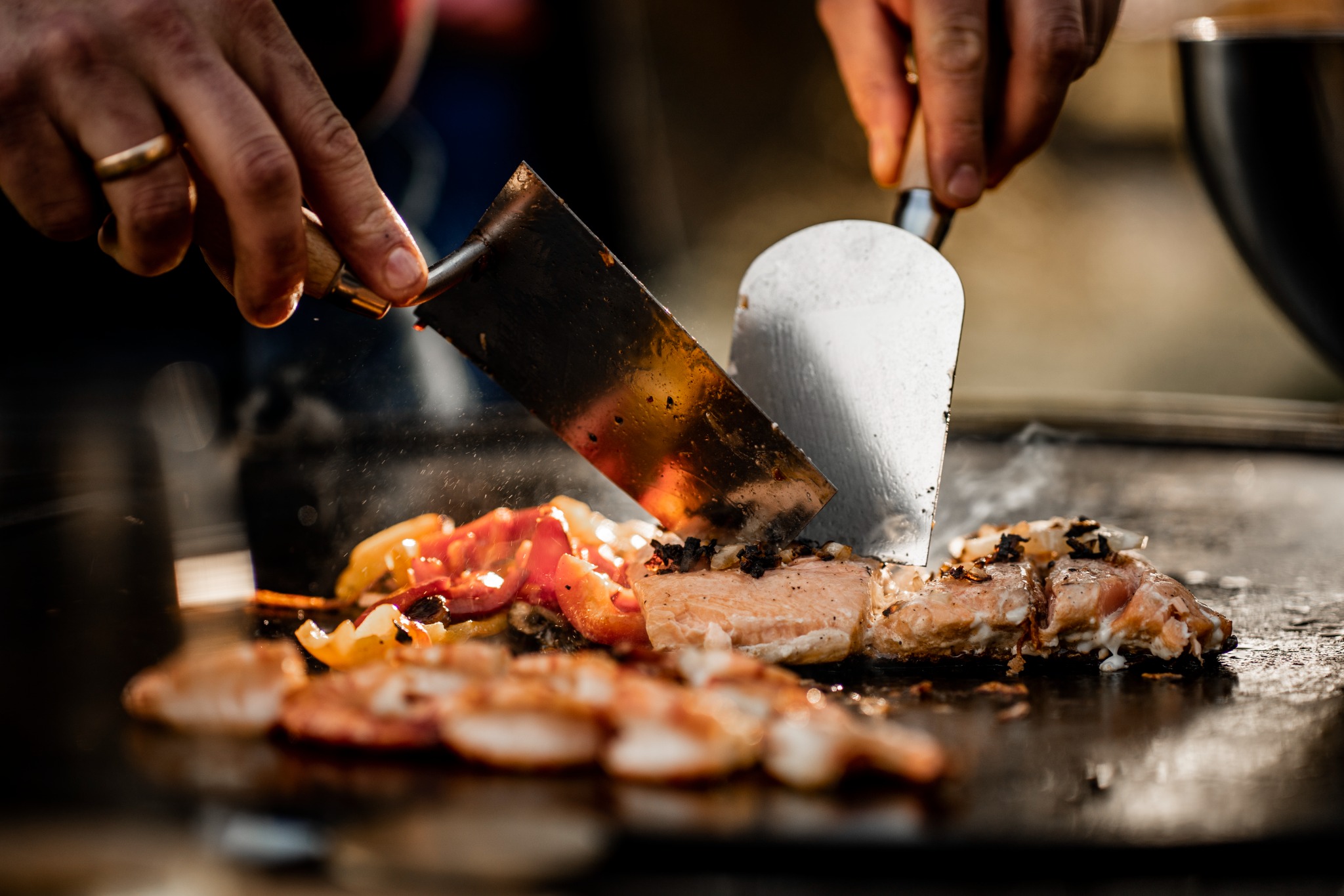 HyCook 90 Plancha Grill mit großer runder Stahlplatte